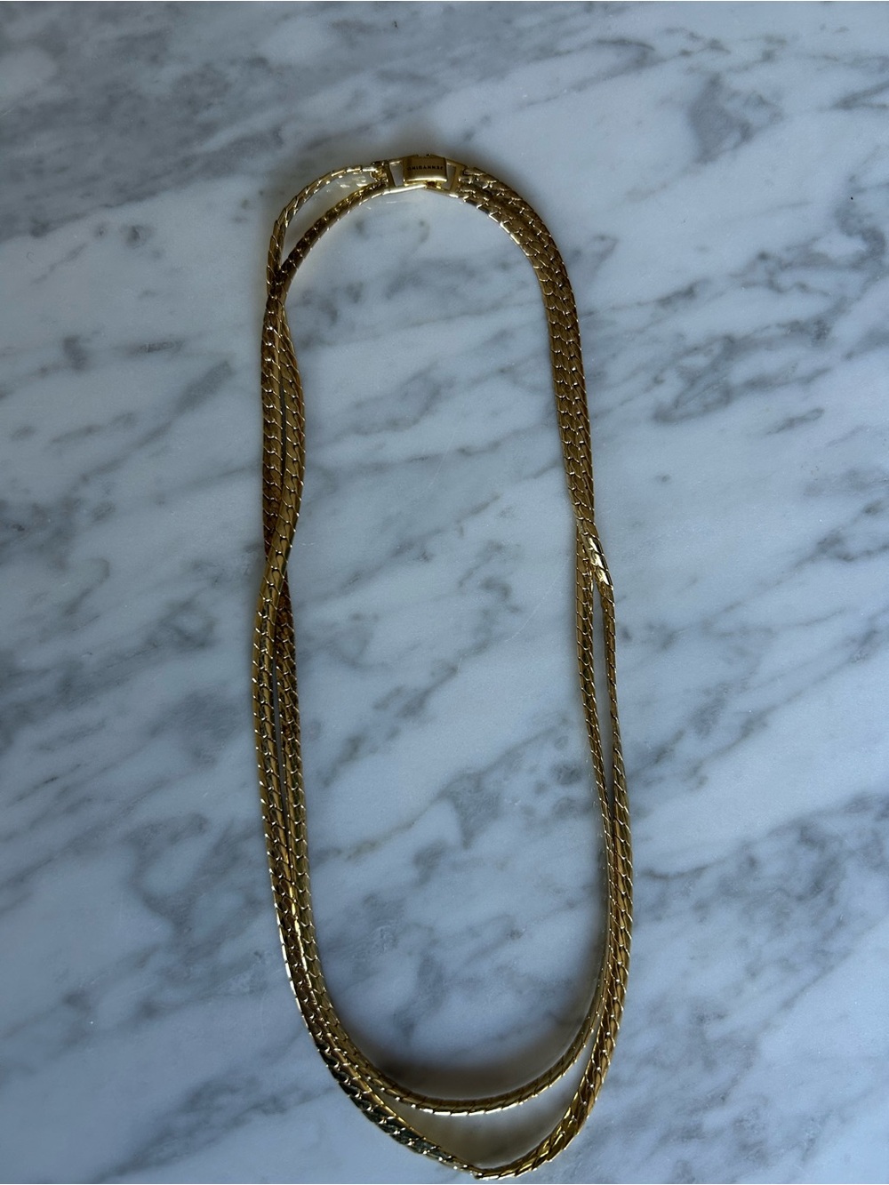 Jenny Bird multi-strand herringbone chain necklace